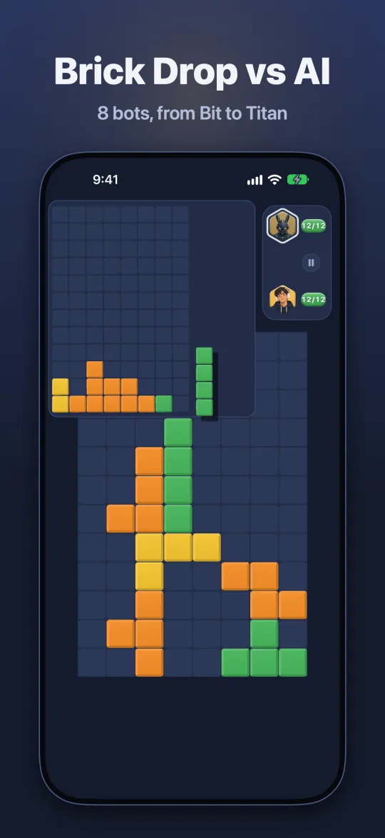 Bot Battle: your board and the computer's side by side